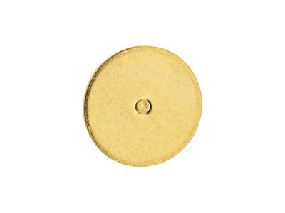 Gold Plated 11mm Flat Disc And     Post, Pack of 10 - Standard Image - 3