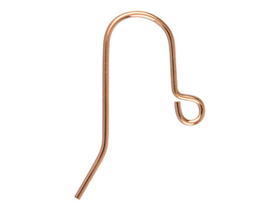 Rose Gold Plated Plain Hook Wire   Pack of 6 - Standard Image - 1