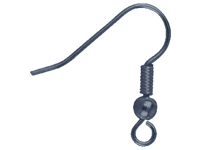 Antique Black Bead And Loop Hook   Ear Wire Pack of 10