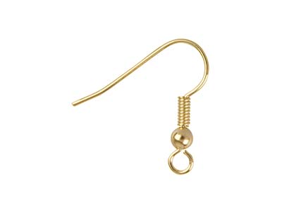 Gold Plated Bead And Loop Hook     Ear Wire Pack of 10 - Standard Image - 1
