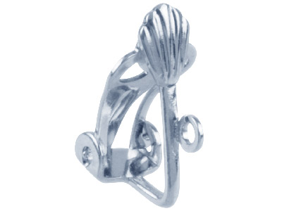 Silver Plated Fan Ear Clip Fitting With Open Ring Pack of 10