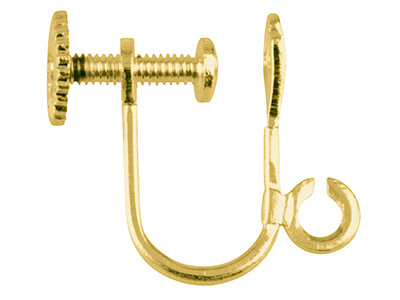 Gold Plated Fan Ear Screw With Ring Pack of 10 - Standard Image - 1