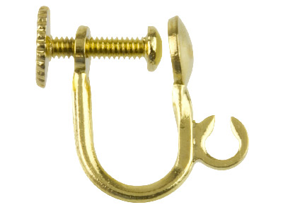 Gold Plated Plain Ear Screw With   Ring Pack of 10