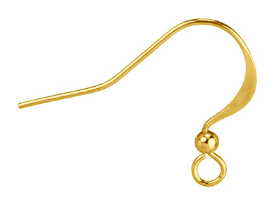 Gold Plated Flat Hook Wire And Bead Pack of 10 - Standard Image - 1