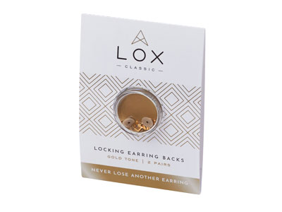 Lox Gold Tone Secure Earring       Scrolls Pack of 4 - Standard Image - 1