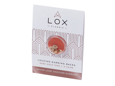 Lox Rose Gold Tone Secure Earring  Scrolls Pack of 4