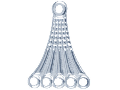 Pack of 10 5 Hole Dropper Fitting Silver Plated