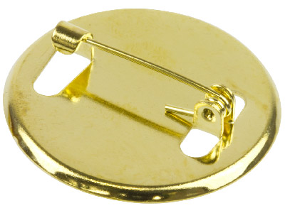 Gold Tone Round Brooch Backs 25mm  Pack of 6 - Standard Image - 1