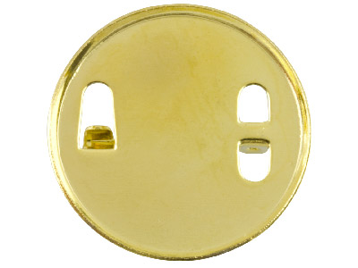 Gold Tone Round Brooch Backs 25mm  Pack of 6 - Standard Image - 2