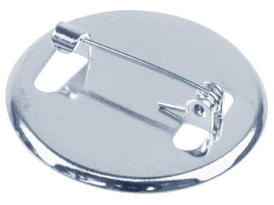 Nickel Plated Round Brooch Backs   25mm Pack of 6 - Standard Image - 1