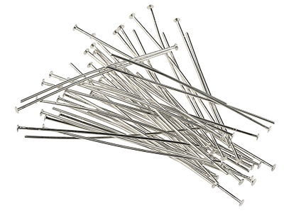 Silver Plated Head Pins 50mm       Pack of 50