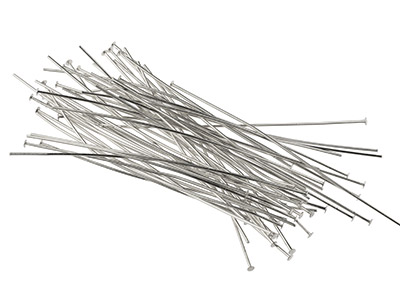 Silver Plated Head Pins 75mm       Pack of 50 - Standard Image - 1