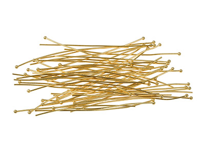 Gold Plated Ball Head Pins 50mm    Pack of 50 - Standard Image - 1