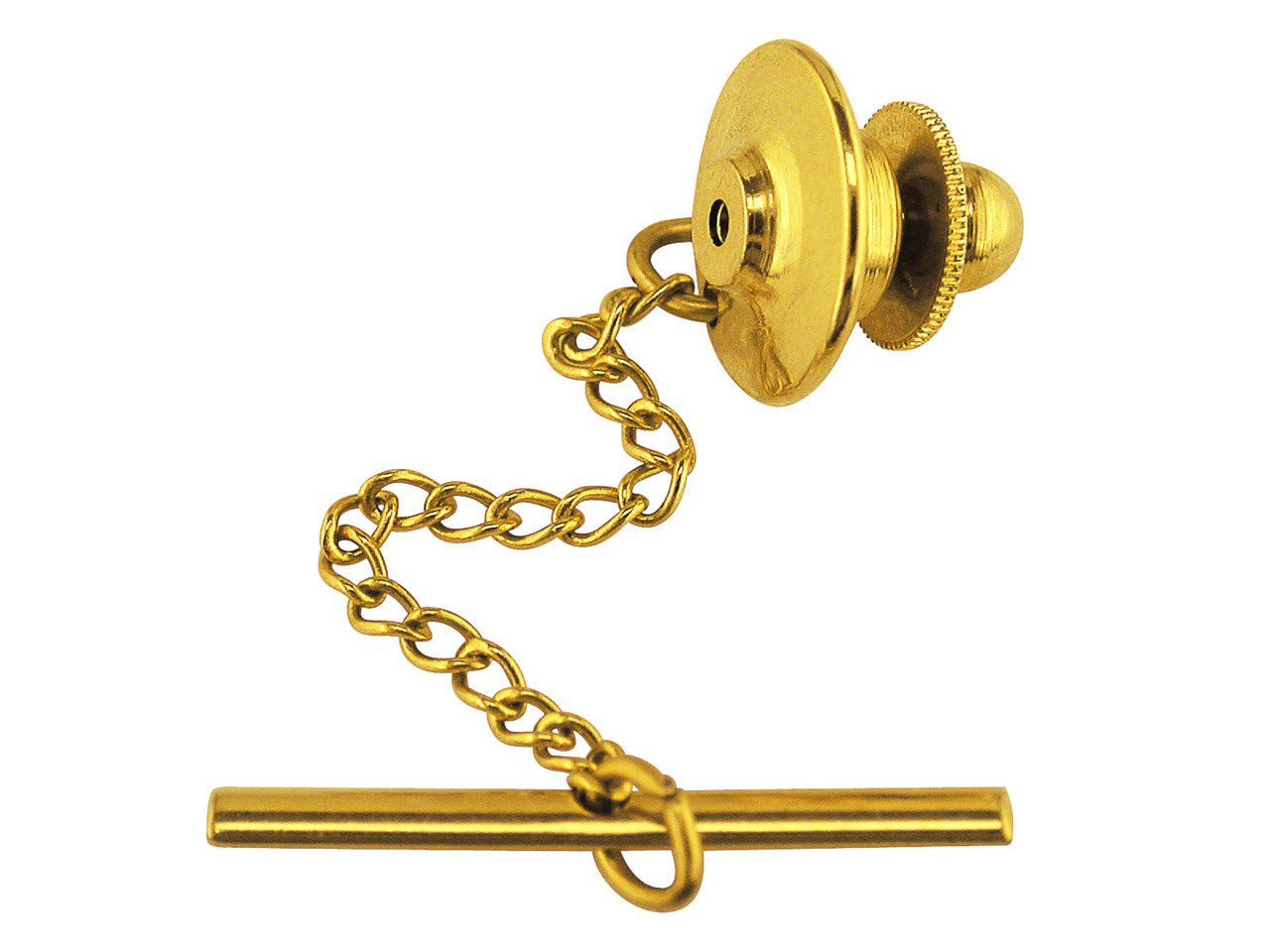 Gold Plated Tie Tack Chain And Bar