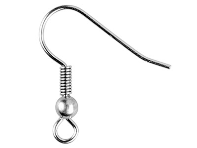 Surgical Steel Ear Wire 0.71mm Bead And Loop Hook, Pack of 10 - Standard Image - 1