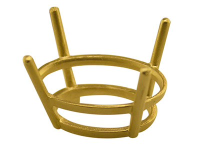 9ct Yellow Oval Double Gallery Collet 6x5mmo4d6