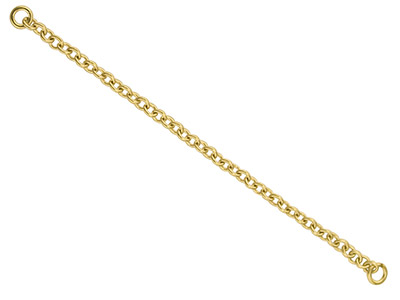 9ct Yellow Gold 1.0mm Trace Safety Chain For Bracelet 6.8cm2.7