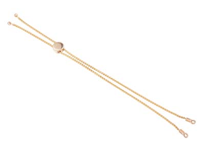 9ct Yellow Gold Adjustable Ball    Clasp And Spiga Chain Bracelet     Component