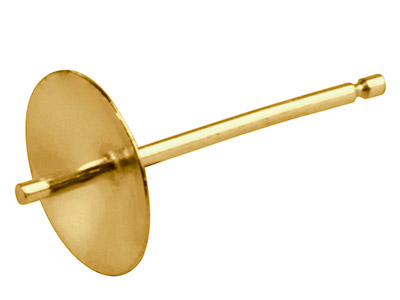 9ct Yellow Gold Cup Peg Post 4mm,  301