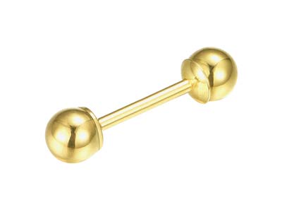 9ct Yellow Gold 4mm Threaded Ball  Stud And Ear Back