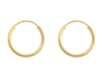 9ct Yellow Gold Endless Hoops 10mm Pack of 2