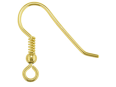 9ct Yellow Gold Hook Wire With Bead - Standard Image - 1