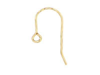 9ct Yellow Gold Large Fancy Twisted Hook Wire
