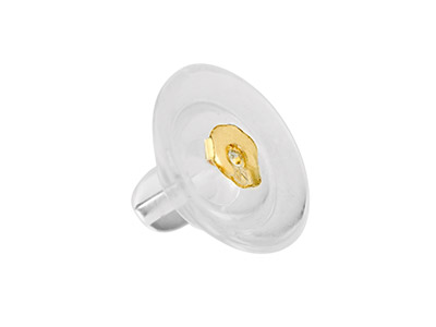 9ct Yellow Gold Silicone Slider    Disc Pack of 2