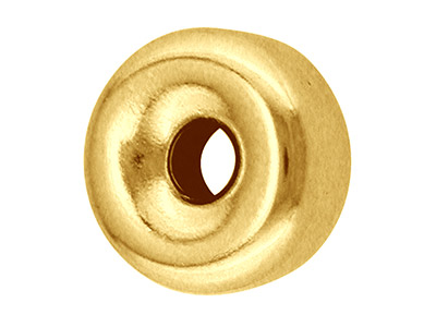 9ct Yellow Gold Plain Flat 4mm 2   Hole Bead Light Weight - Standard Image - 1