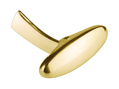 9ct Yellow Gold Whale Tail Cufflink Oval