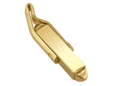 9ct Yellow Gold Cufflink S-arm     Assembled Light Weight, 100       Recycled Gold