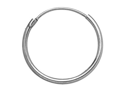 9ct White Gold Sleeper Hoop Earring 11mm, 100 Recycled Gold
