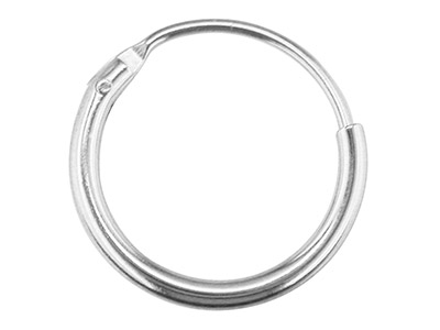9ct White Gold Creole Hoop Earring 13mm, 100 Recycled Gold