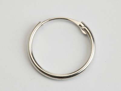 9ct White Gold Creole Hoop Earring 13mm, 100% Recycled Gold - Standard Image - 6