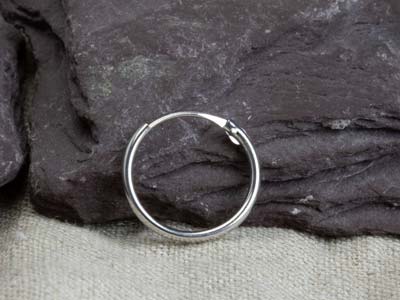 9ct White Gold Creole Hoop Earring 13mm, 100% Recycled Gold - Standard Image - 7