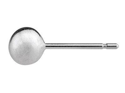 9ct White Gold Ball Stud 5mm, 100% Recycled Gold - Standard Image - 1