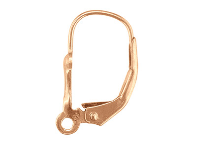 9ct Red Gold Continental Ear Wire, With Grooved Fan Motif, 100%       Recycled Gold - Standard Image - 1