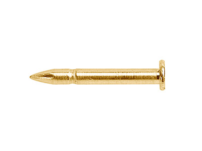 14ct Yellow Gold Grooved Head Pin  1.10mm For Stud Back Niu T05 - Standard Image - 1