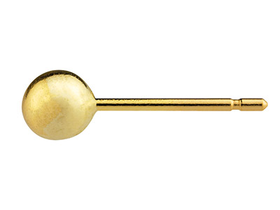 18ct Yellow Gold Ball Stud 4mm,    100 Recycled Gold