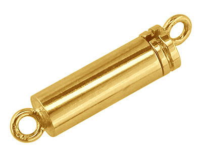 18ct Yellow Gold Plain Barrel Snap, 3.5 X 10mm