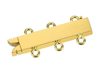 18ct Yellow Gold 3 Row Clasp       Polished 18mm