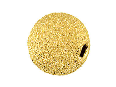 18ct Yellow Gold Laser Cut 4mm 2   Hole Bead Frostedsparkle Finish