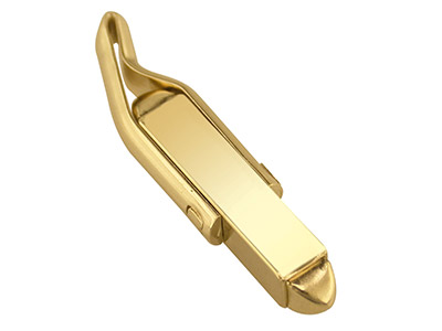 18ct Yellow Gold Cufflink S-arm    Assembled Light Weight 100%        Recycled Gold - Standard Image - 1