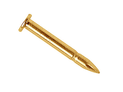 18ct Yellow Gold Grooved Head Pin  1.10mm For Stud Back Nnu T05 - Standard Image - 1