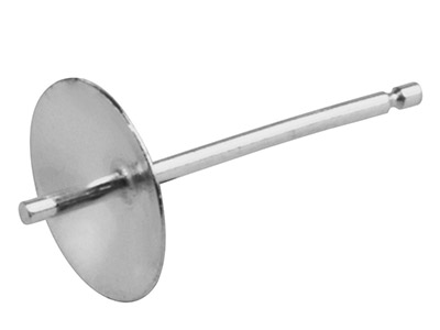 18ct White Gold Cup Peg Post 6.0mm - Standard Image - 1