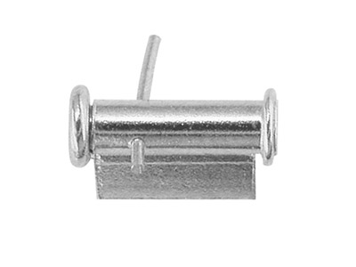 18ct White Gold Tube Brooch Catch  6mm Side Opening - Standard Image - 2