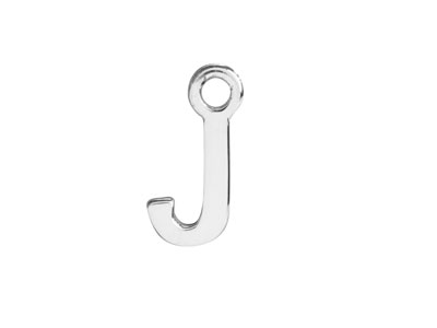 Sterling Silver Letter J Initial   Charm