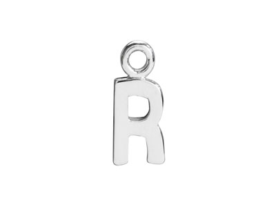 Sterling Silver Letter R Initial   Charm