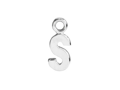 Sterling Silver Letter S Initial   Charm