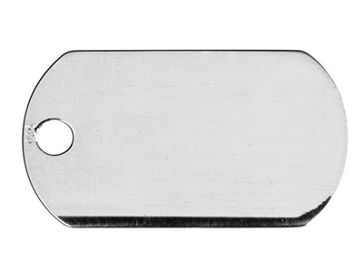 Sterling Silver Dog Tag 22x13x0.5mm Stamping Blank